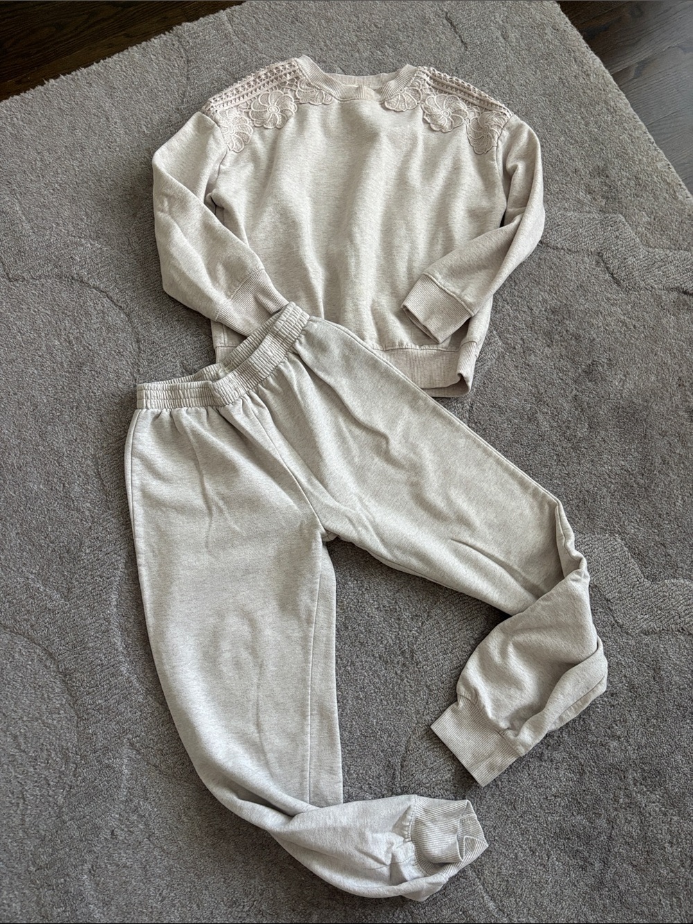 btween Cream Neutral Kids Jogger Sweatpants